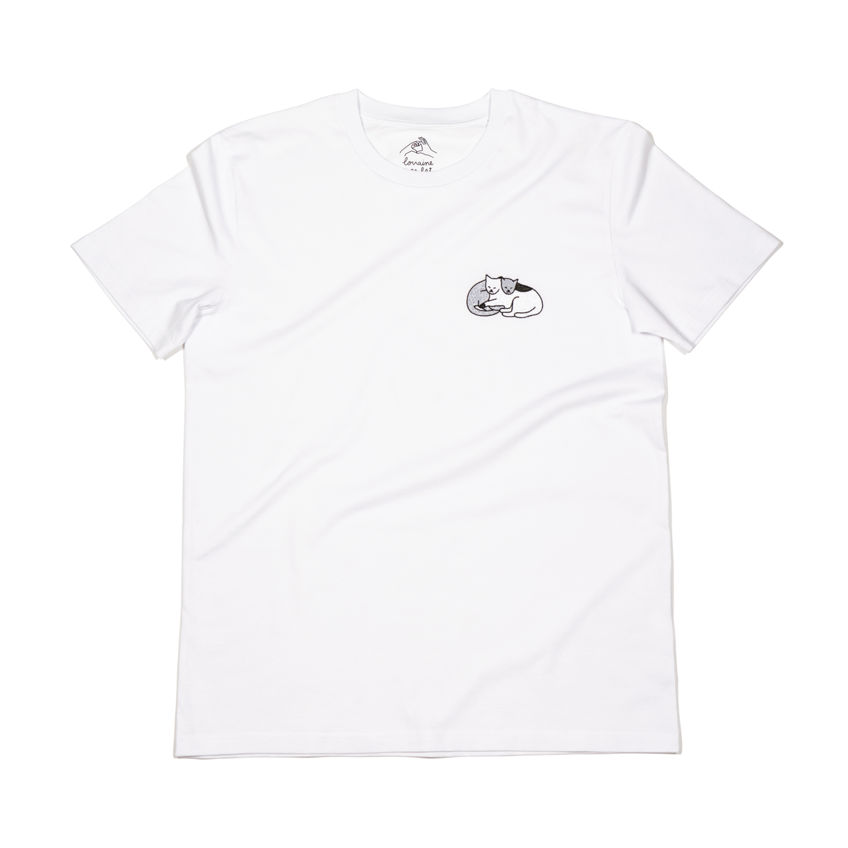 EMBROIDERED T-SHIRT CATS IN LOVE